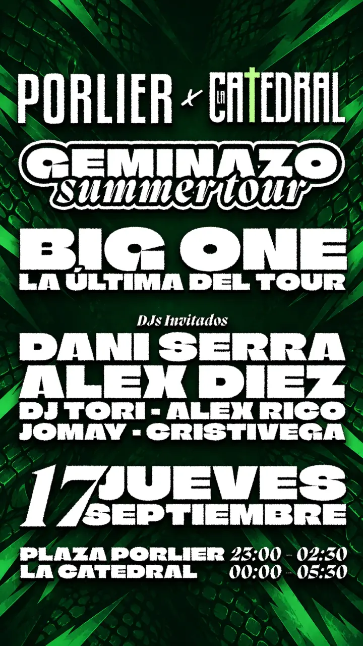 Cartel de la Big One en la Plaza Porlier