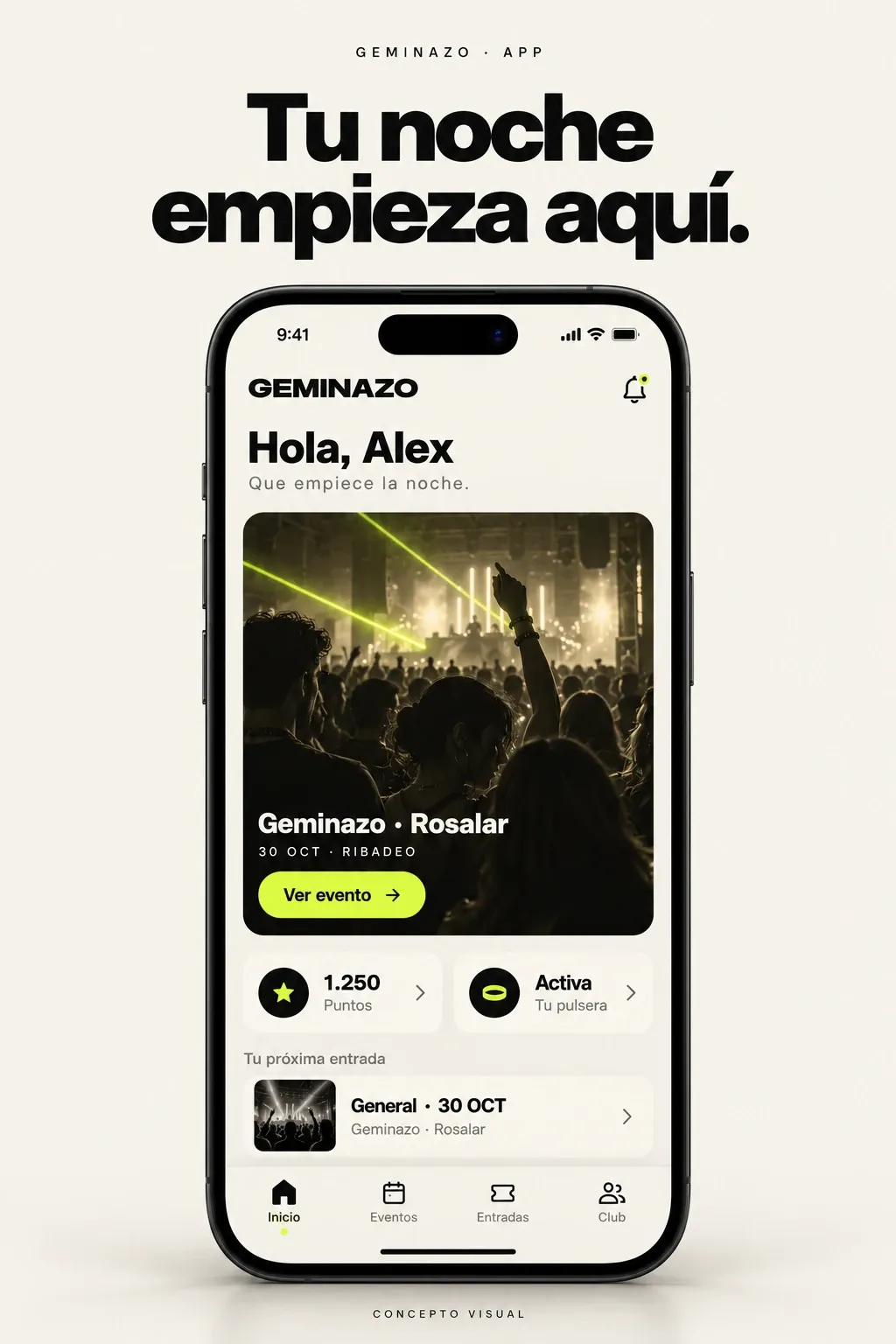 App de Club Geminazo: inicio