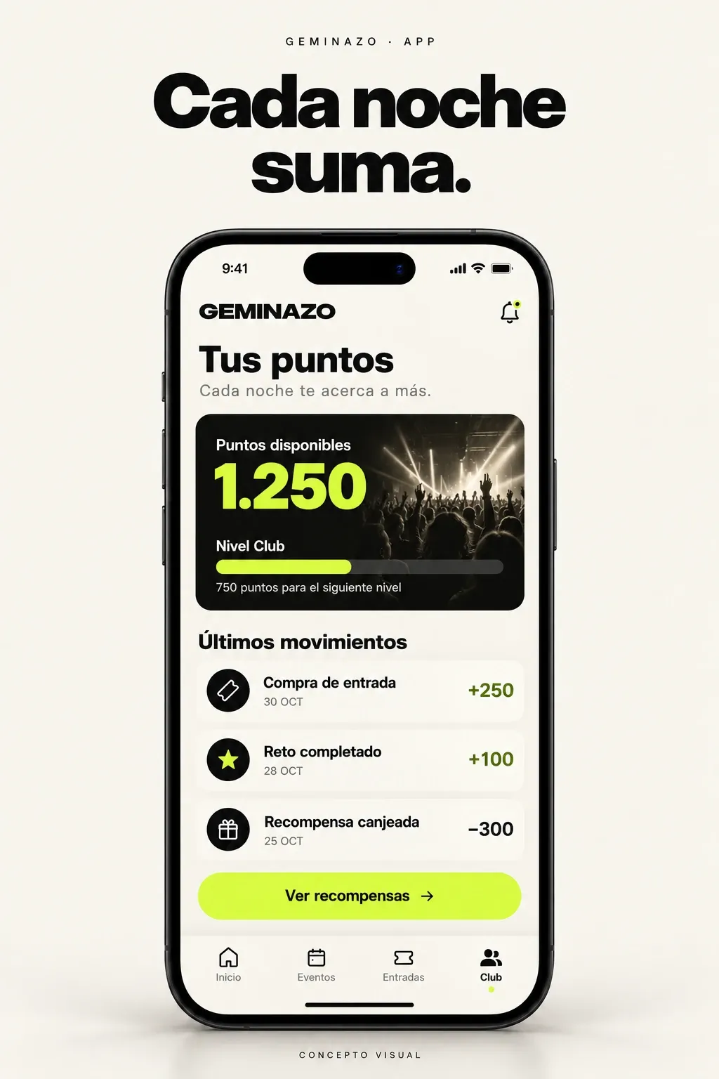 App de Club Geminazo: puntos