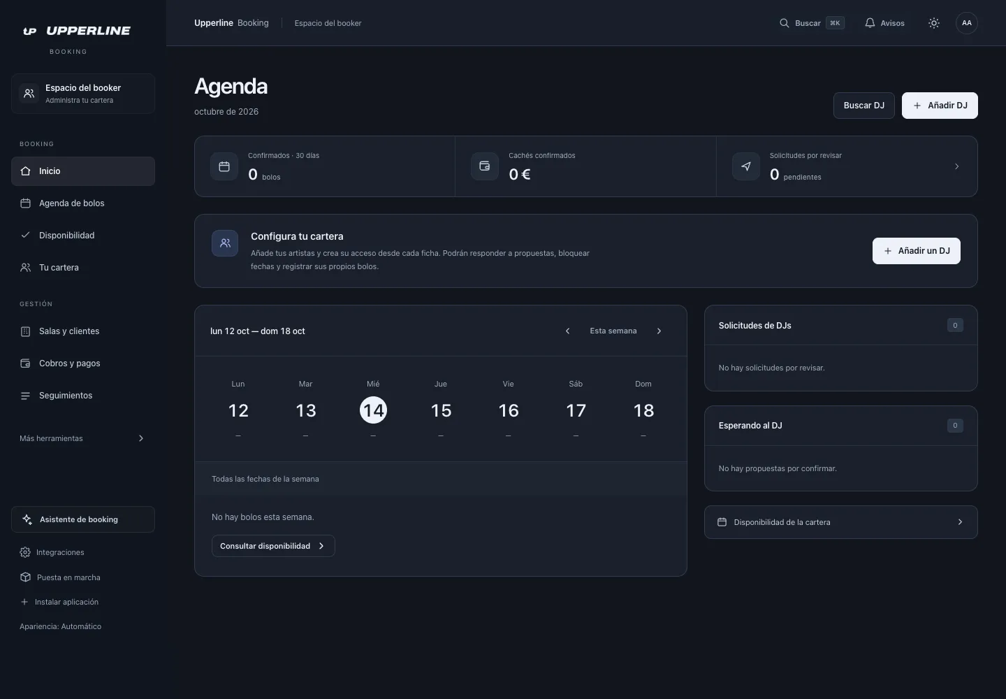 Upperline OS: agenda de la semana del booker